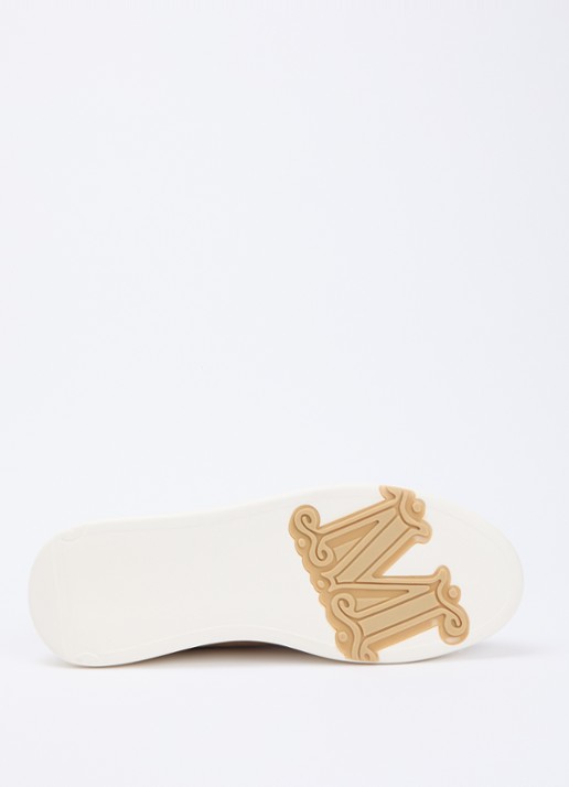 Max Mara Sneaker van suède met logo - detail 3 beige
