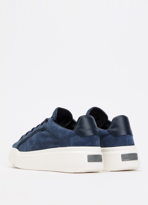 Max Mara Sneaker van suède met logo - achterkant 4 indigo