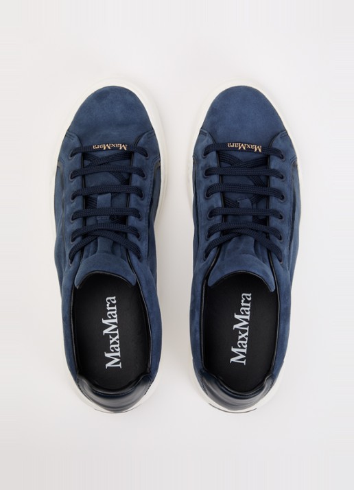 Max Mara Sneaker van suède met logo - detail 2 indigo