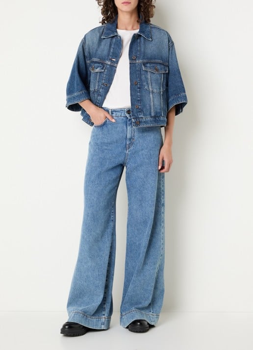 Max Mara Spijkerjas met borstzakken - voorkant 2 indigo