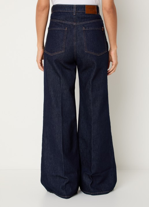 Max Mara Sport high waist wide leg jeans met donkere wassing - achterkant 3 indigo