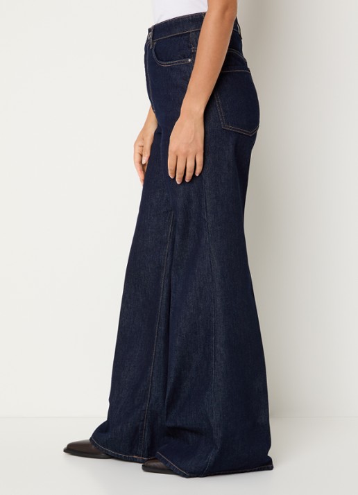 Max Mara Sport high waist wide leg jeans met donkere wassing - detail 2 indigo
