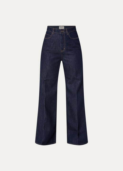 Max Mara Sport high waist wide leg jeans met donkere wassing - voorkant 4 indigo