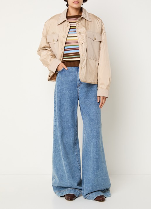Max Mara Sughero reversible gewatteerd jack met waterafstotende coating - voorkant 4 zand