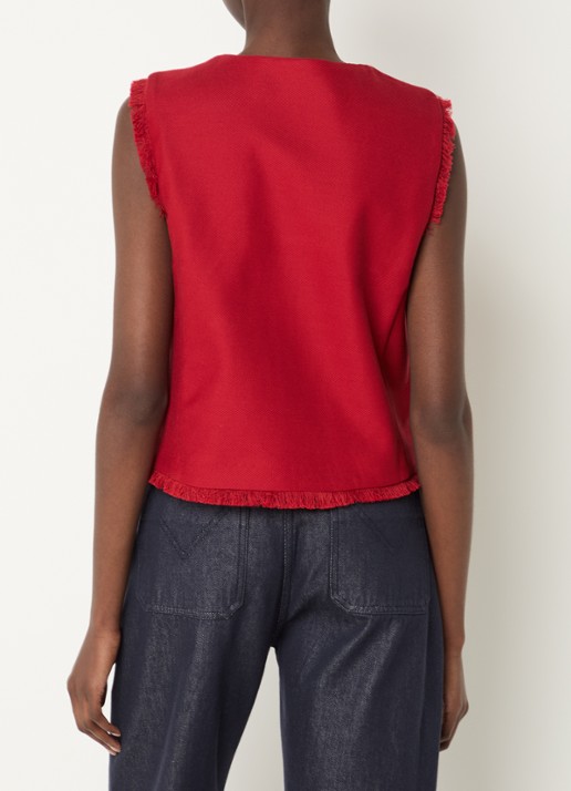 Max Mara Sumero top met opgestikte zakken - achterkant 4 rood