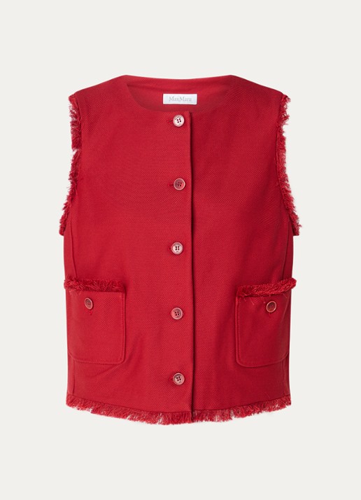 Max Mara Sumero top met opgestikte zakken - voorkant rood