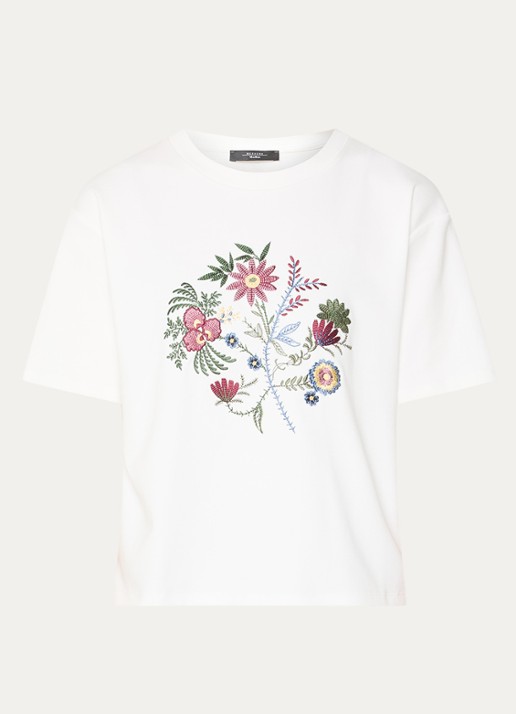 Max Mara T-shirt met borduring - voorkant 2 wit
