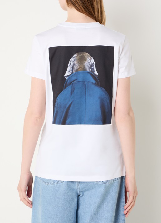 Max Mara T-shirt met front- en backprint - achterkant 2 wit