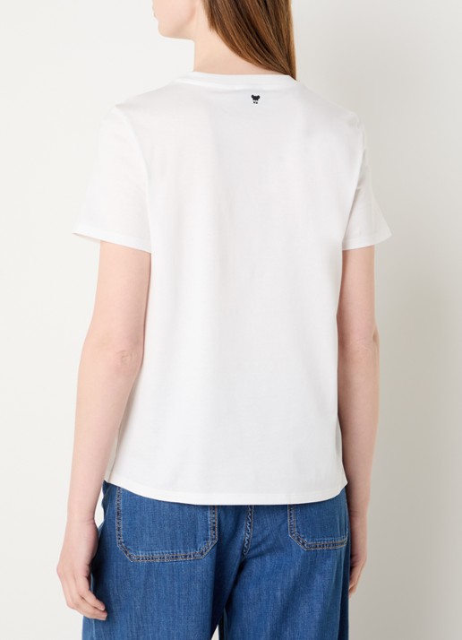 Max Mara T-shirt met logoprint - achterkant 2 wit
