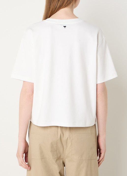 Max Mara T-shirt met logoprint - achterkant wit
