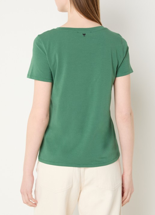 Max Mara T-shirt met ronde hals - achterkant 4 donkergroen