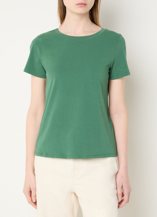 Max Mara T-shirt met ronde hals - detail 3 donkergroen