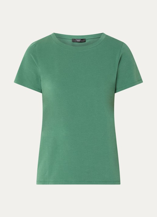 Max Mara T-shirt met ronde hals - voorkant donkergroen