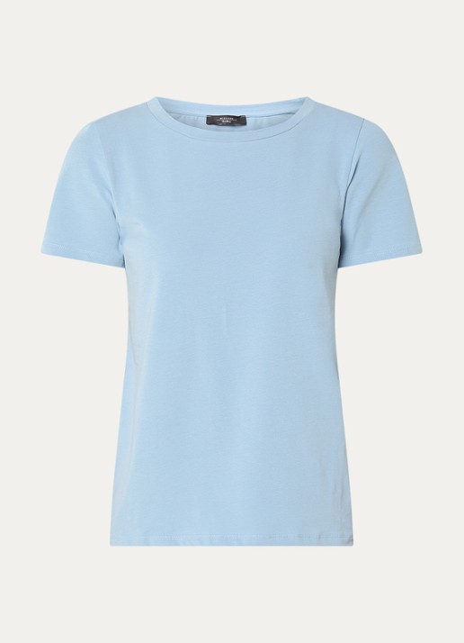 Max Mara T-shirt met ronde hals - voorkant lichtblauw