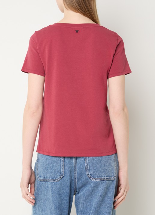 Max Mara T-shirt met ronde hals - achterkant 4 kersenrood