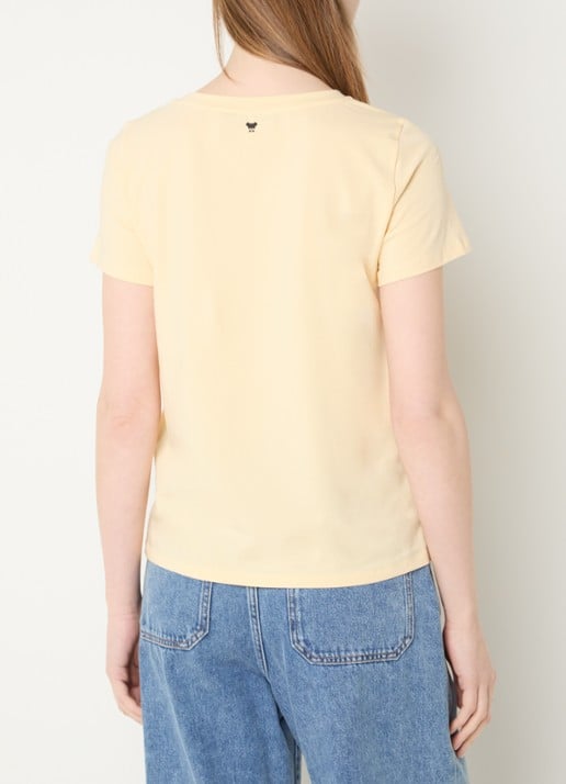 Max Mara T-shirt met ronde hals - achterkant lichtgeel