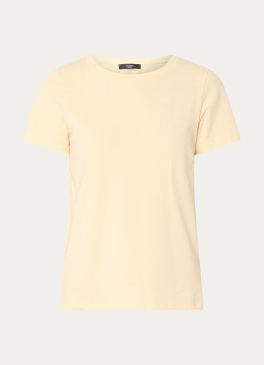 Max Mara T-shirt met ronde hals - voorkant 3 lichtgeel