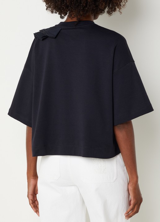 Max Mara T-shirt met volant - achterkant 2 donkerblauw