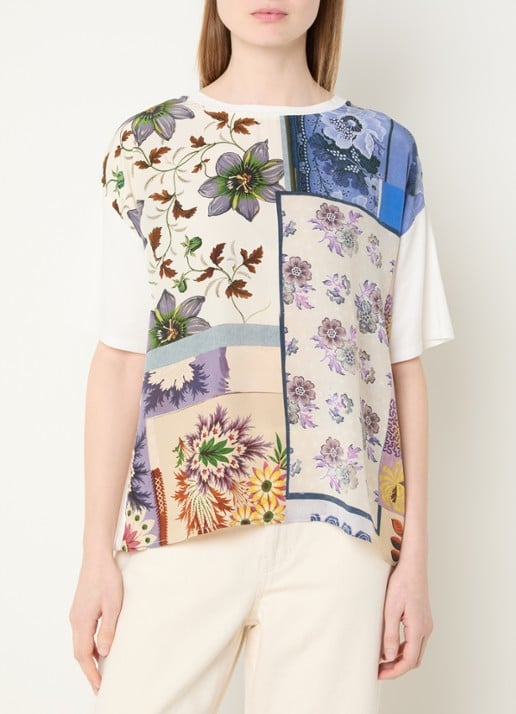 Max Mara T-shirt van zijde met print