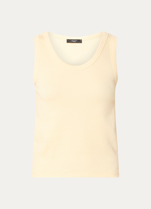 Max Mara Tank top met stretch - voorkant lichtgeel