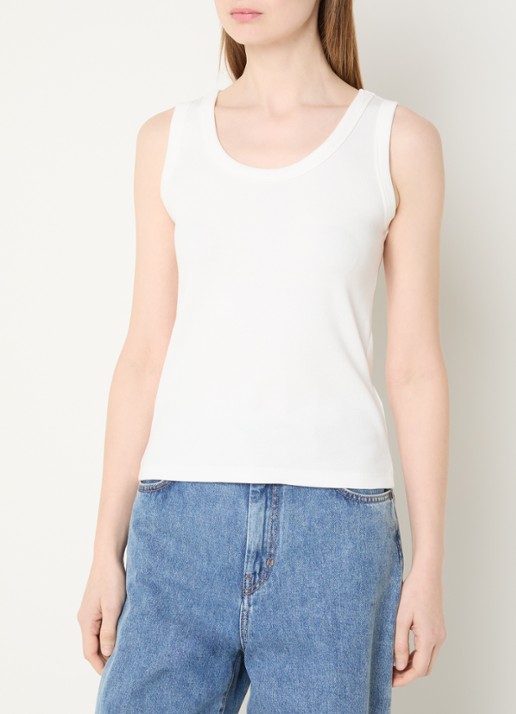 Max Mara Tank top met stretch - detail 4 wit
