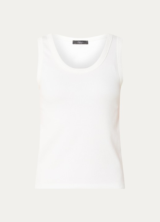 Max Mara Tank top met stretch - voorkant 2 wit