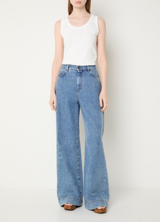 Max Mara Tank top met stretch - voorkant 3 wit