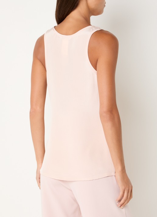 Max Mara Tanktop van zijde met logoborduring - achterkant 2 lichtroze
