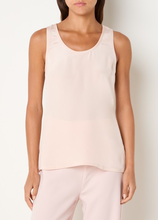 Max Mara Tanktop van zijde met logoborduring