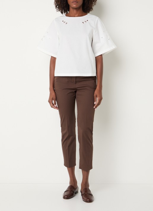 Max Mara Targa tuniek met broderie - voorkant 2 wit