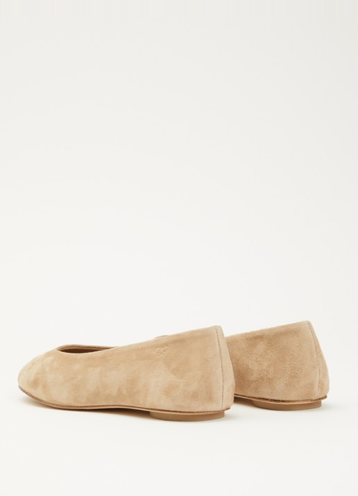 Max Mara Todi ballerina van suède  - achterkant donkerbeige