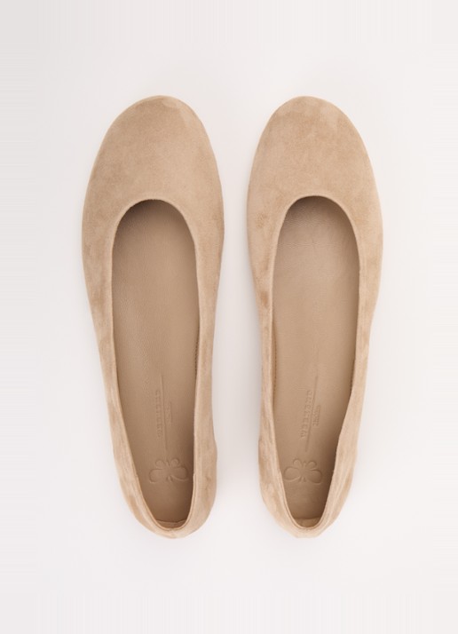 Max Mara Todi ballerina van suède  - detail 7 donkerbeige