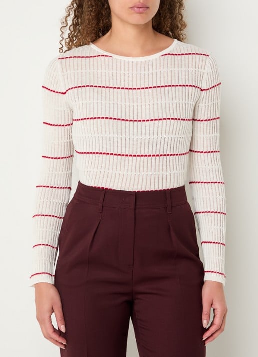 Max Mara Top in zijdeblend met streepprint