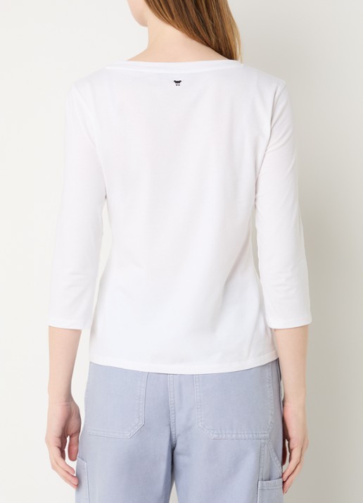 Max Mara Top met ronde hals - achterkant 4 wit