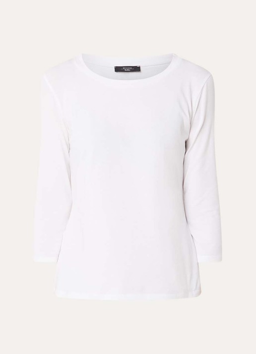 Max Mara Top met ronde hals - voorkant wit