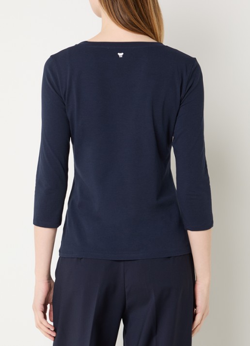 Max Mara Top met ronde hals - achterkant donkerblauw
