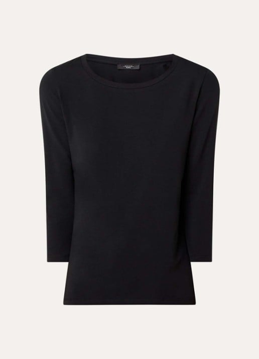 Max Mara Top met ronde hals - voorkant 2 zwart