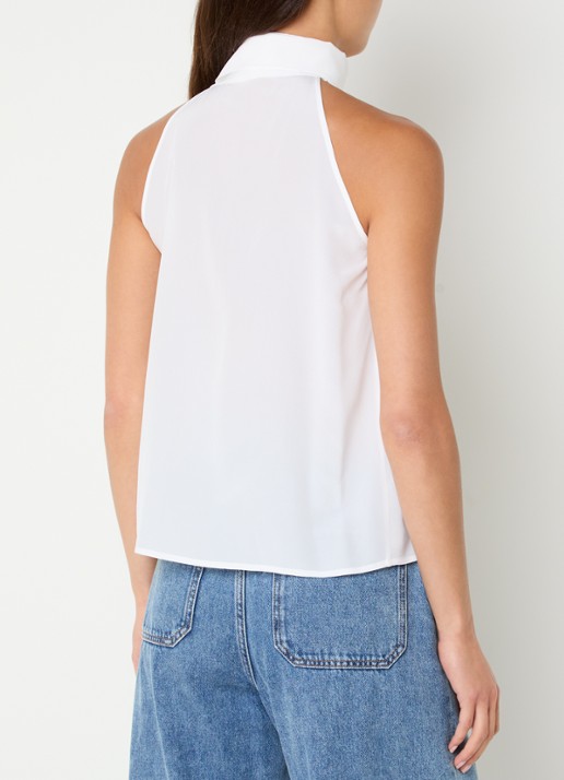 Max Mara Top met sjaalkraag - achterkant 4 gebroken wit