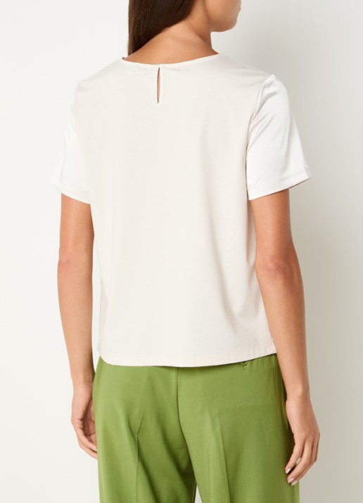 Max Mara Top van satijn - achterkant 3 gebroken wit