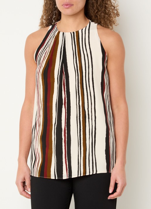 Max Mara Top van zijde met streepprint