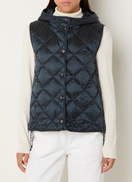 Max Mara Trefa gewatteerde bodywarmer met quiltpatroon en capuchon