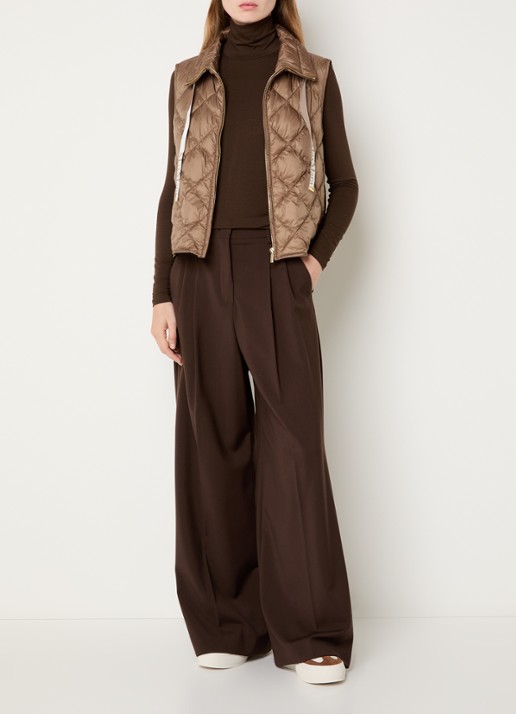 Max Mara Tregic bodywarmer met quilt patroon - voorkant 2 camel