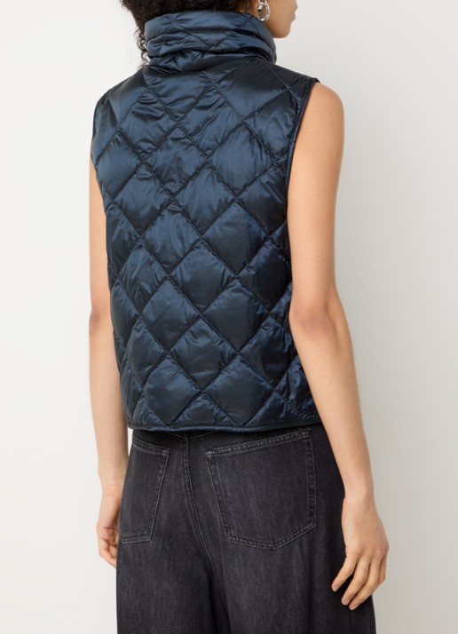 Max Mara Tregic gewatteerde bodywarmer met quilt patroon - achterkant donkerblauw