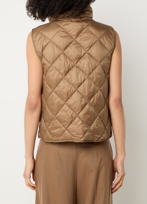 Max Mara Tregic gewatteerde bodywarmer met quilt patroon - achterkant lichtbruin