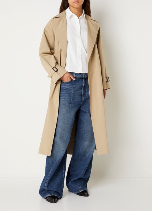 Max Mara Trenchcoat met strikceintuur - voorkant 4 beige