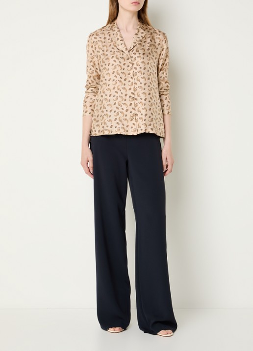 Max Mara Udente blouse van zijde met paisley dessin - voorkant 4 beige