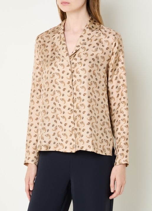 Max Mara Udente blouse van zijde met paisley dessin