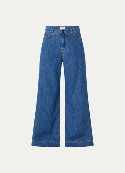 Max Mara Vega high waist wide leg jeans met medium wassing - voorkant 4 indigo