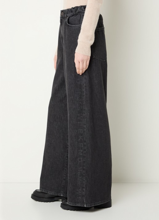 Max Mara Vortice high waist wide leg jeans met gekleurde wassing - detail 5 antraciet