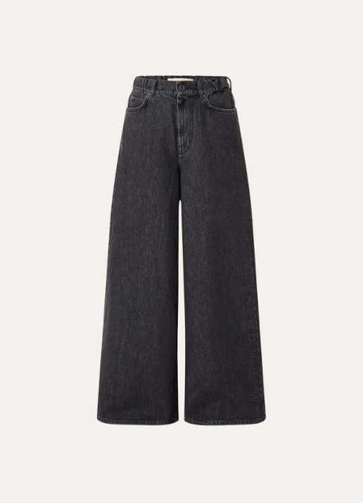 Max Mara Vortice high waist wide leg jeans met gekleurde wassing - voorkant antraciet